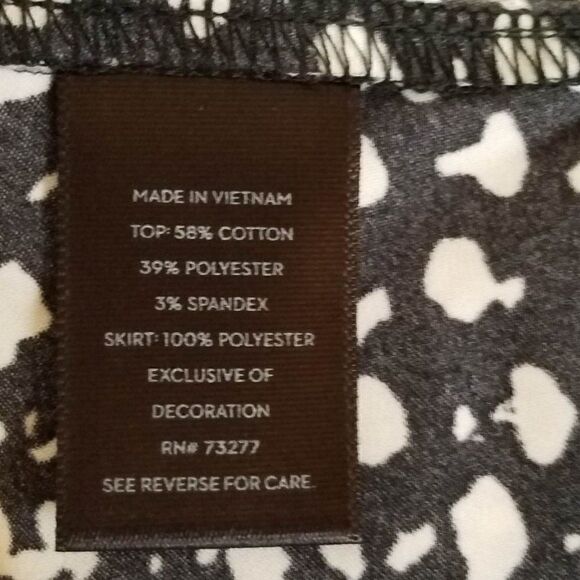 Simply Vera Ribbed Tank Maxi Dress with Black print ruffle bottom size Med - Picture 6 of 7